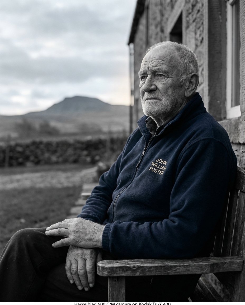 Arthur, 84, on the bench outside his Studfold cottage.